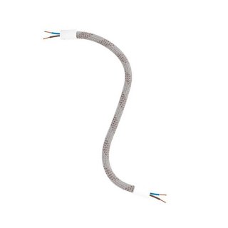 Kovový husí krk Creative Flex s kabelem 2x0,75, kovovými koncovkami a hedvábným opletem RM72 - Light Mélange