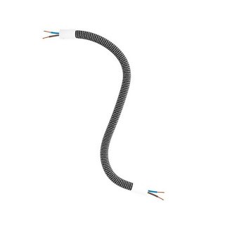 Kovový husí krk Creative Flex s kabelem 2x0,75, kovovými koncovkami a hedvábným opletem RZ30 - ocelově černý