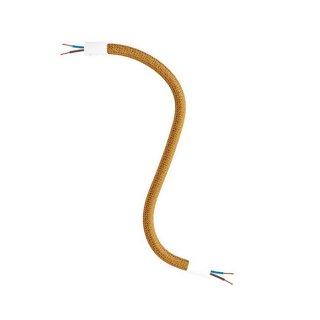 Kovový husí krk Creative Flex s kabelem 2x0,75, kovovými koncovkami a hedvábným opletem RM73 - bronzový