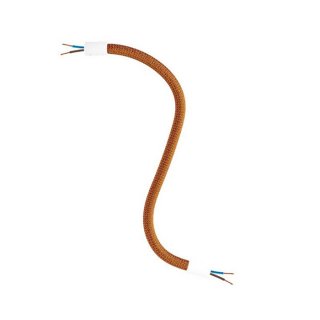 Kovový husí krk Creative Flex s kabelem 2x0,75, kovovými koncovkami a hedvábným opletem RM74 - měděný