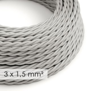Špirálový kábel 3x1,5" strieborná s vysokým leskom" TM02 - hodvábny