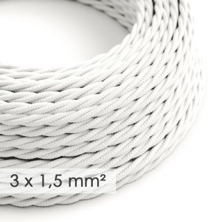 Špirálový kábel 3x1,5 biely TM01 - hodvábny