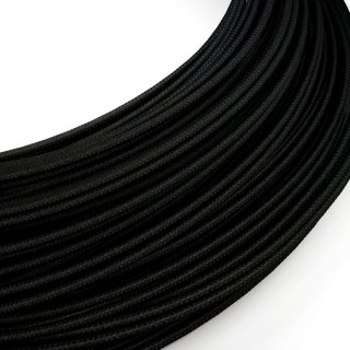 Slaboprúdový látkový kábel čierny RM04 - hodvábny