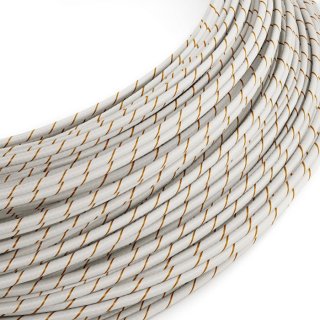 Slaboprúdový opletený kábel pruhovaný Vertigo "pivná pena" ERM43 - HD textílie