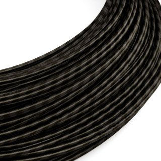 Slaboprúdový opletený kábel pruhovaný Vertigo "grafitová + čierna" ERM54 - HD textílie