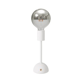 Stolná lampa na batérie Cabless02 so striebornou žiarovkou G125 1,3W