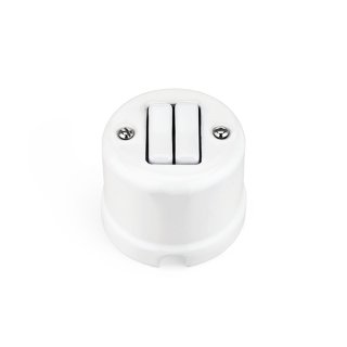 porcelanovy bily omitku dvoukolebkovy vypinac na