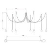 Luster pavúk Spider Metal so siedmimi objímkami E27