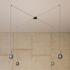 Luster pavúk Spider Metal so štyrmi objímkami E27