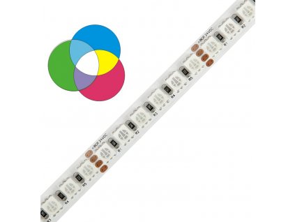 LED pásek barevný  RGB  5050 120, 28,8W 24V délka 1m
