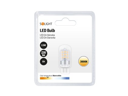 Solight LED žárovka G4, 2,5W, 3000K, 230lm