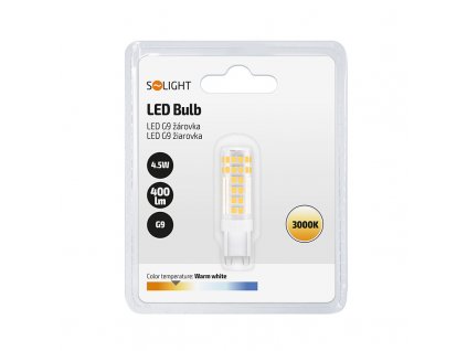 Solight LED žárovka G9, 4,5W, 3000K, 400lm