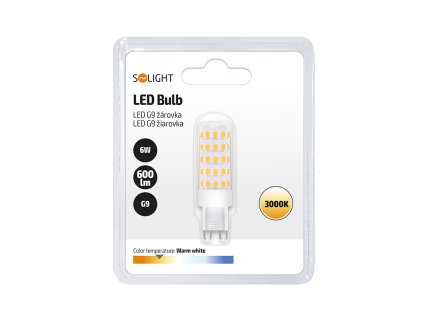 Solight LED žárovka G9, 6,0W, 3000K, 600lm