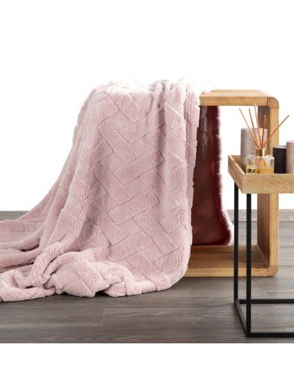 Deka D91 CARO 200 X 220 CM pudrově růžová