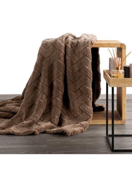 Deka D91 CARO 200 X 220 CM tmavě hnědá