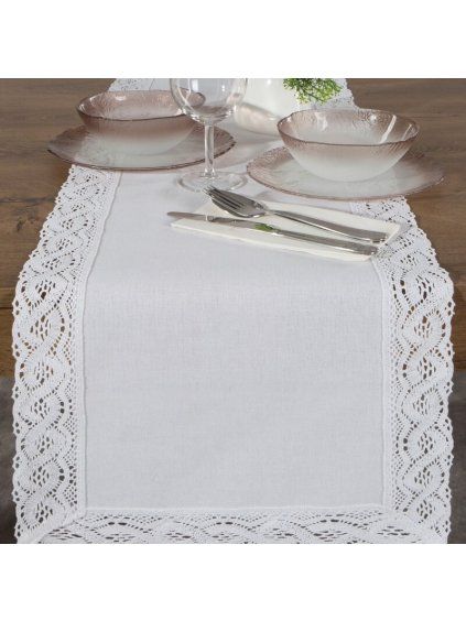Ubrus SUSAN 40 X 140 CM bílý