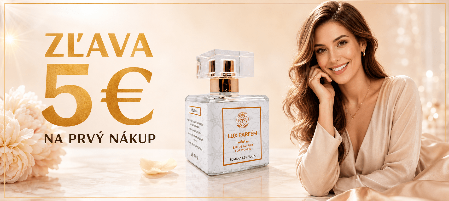 Zľava na prvý nákuo 5 eur / luxparfem.sk
