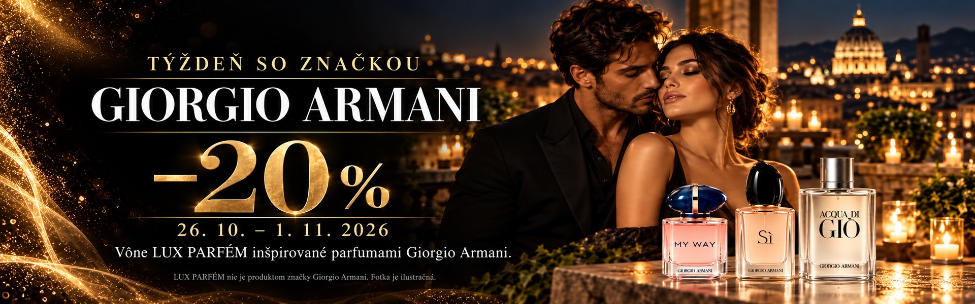 TÝŽDEŇ SO ZNAČKOU GIORGIO ARMANI – ZĽAVA −20 %! luxparfem.sk