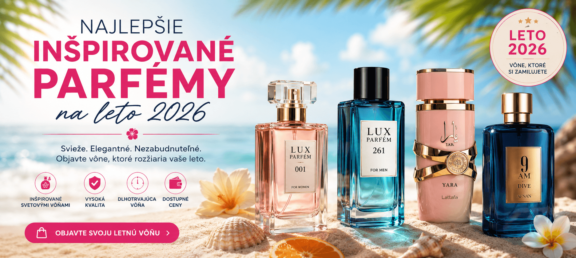 Najlepšie inšpirované parfémy na leto 2026 | Lux Parfém