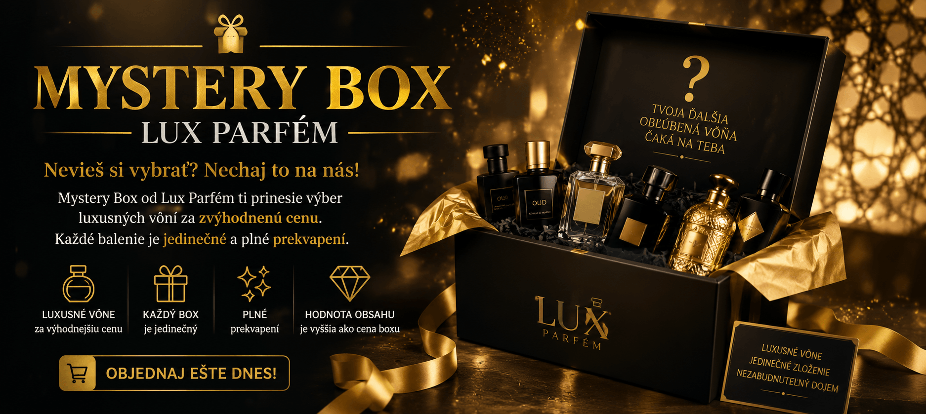 Mystery Box parfémy 🎁 | Hodnota až 80 € | Lux Parfém