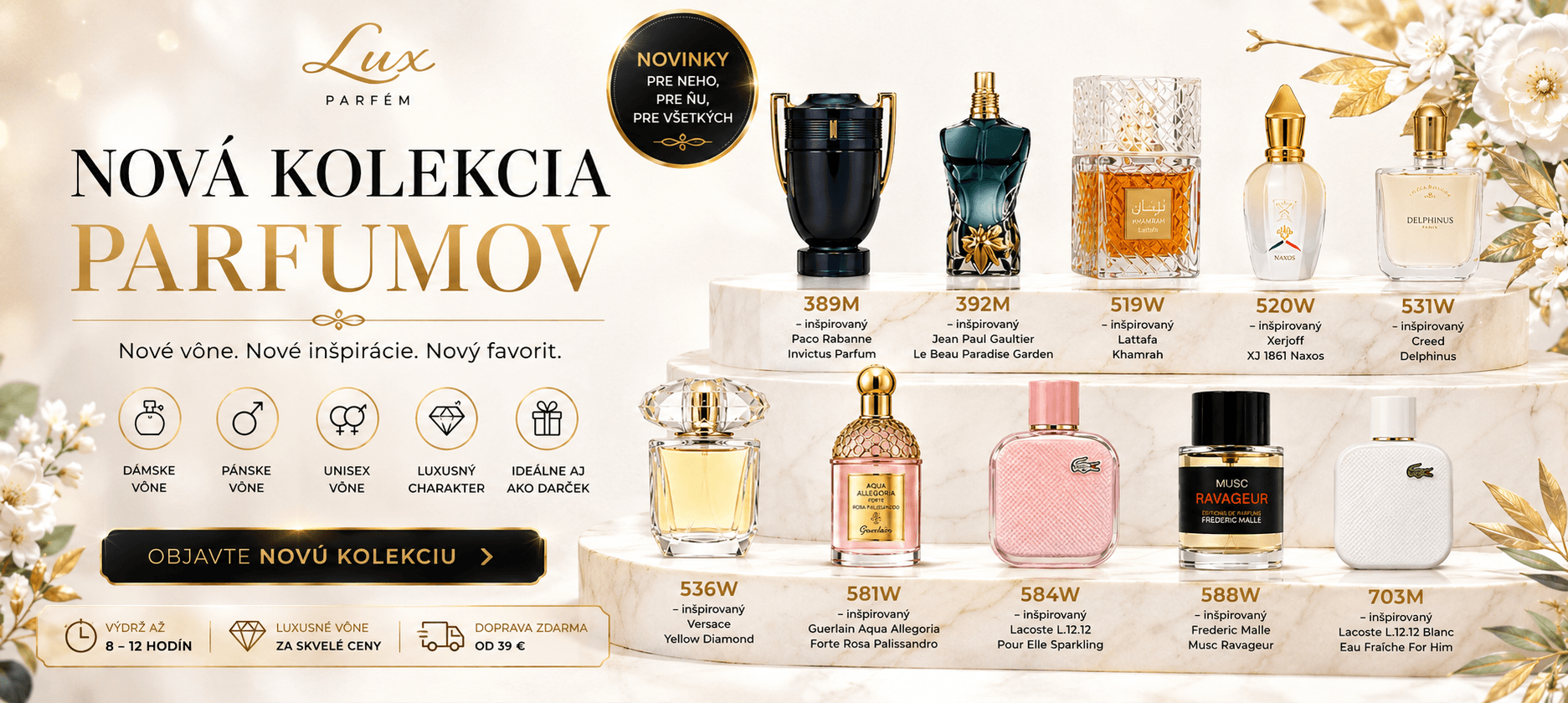 Nová kolekcia parfumov | Objavte novinky Lux Parfém