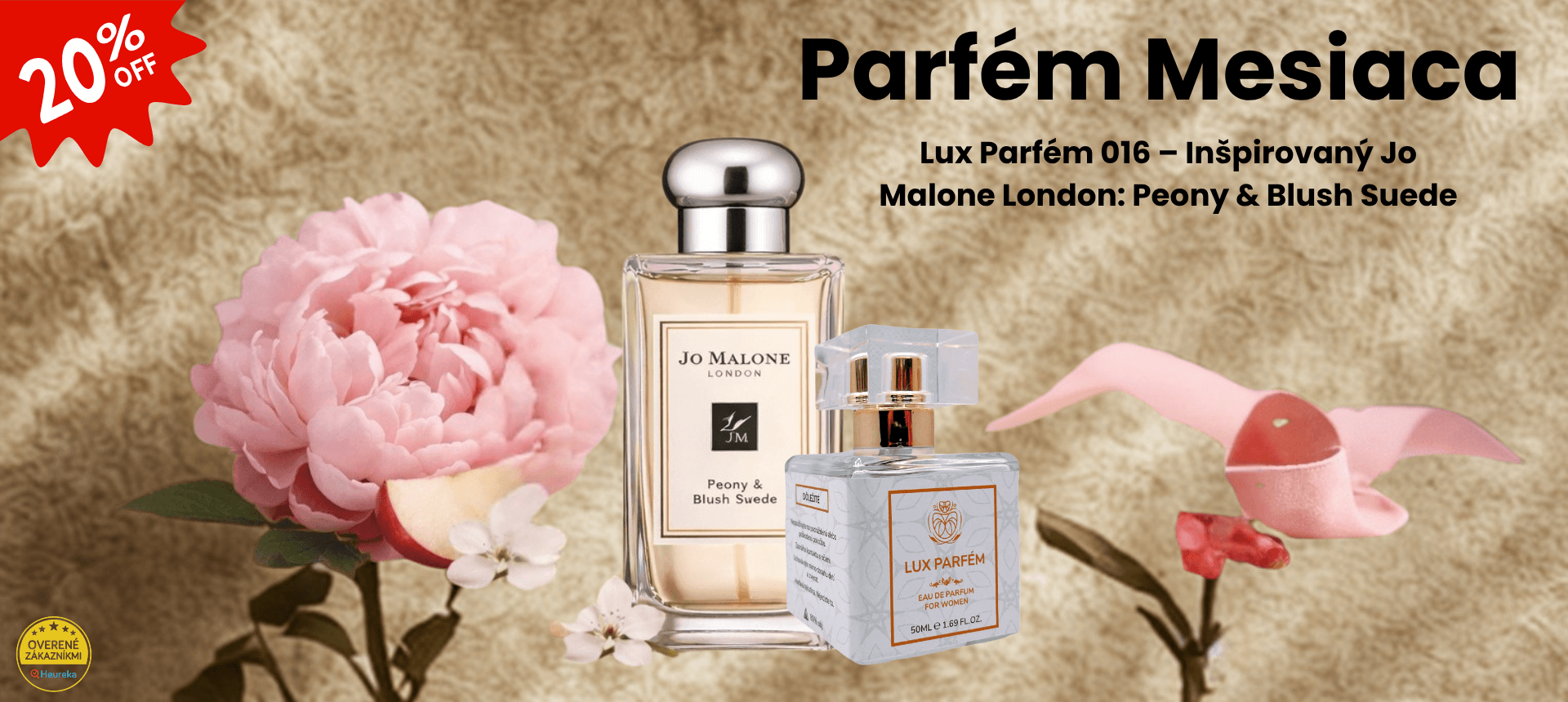 Parfém Mesiaca Lux Parfém 016 – Inšpirovaný Jo Malone London: Peony & Blush Suede