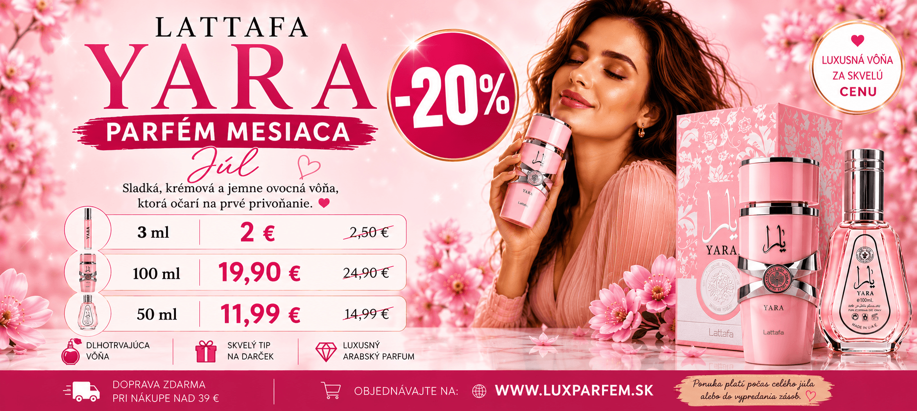 PARFÉM MESIACA JÚN   LATTAFA YARA teraz so zľavou -20 % / Lux Parfém.sk
