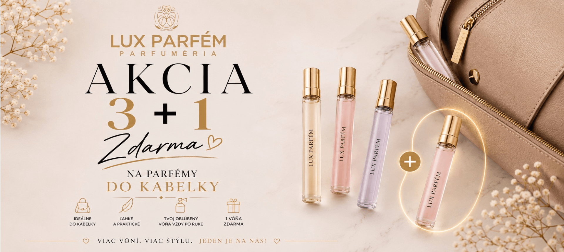 3+1 AKCIA NA PARFÉMY DO KABELKY I Lux Parfém