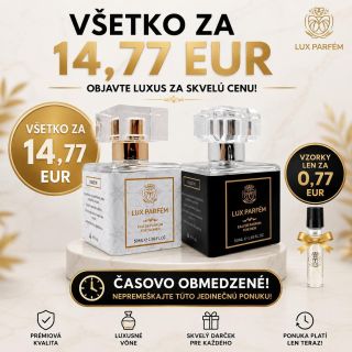 ✨ VŠETKO ZA 14,77 € ✨ Objavte luxusné vône za cenu, ktorá vás prekvapí! 🤍🖤 🌟 Prémiové parfémy 🌟 Luxusná kvalita a vysoká...