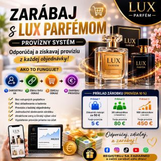💰 ZARÁBAJ S LUX PARFÉMOM! 💰 Miluješ parfémy a rád ich odporúčaš svojim známym? Teraz môžeš za svoje odporúčania získavať...