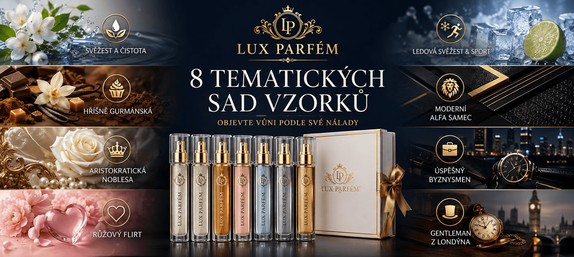 8 tematických sád vzorku luxparfum.cz