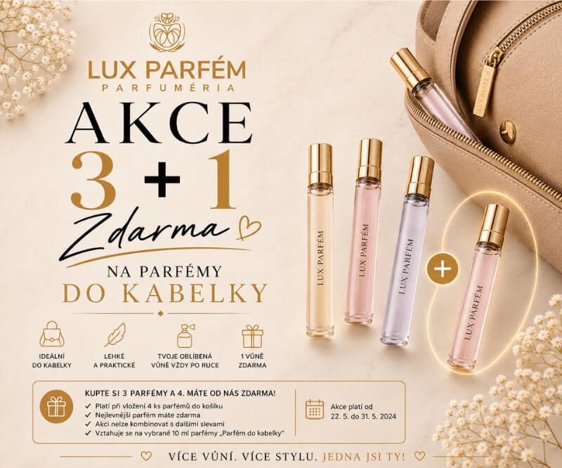 3+1 AKCE NA PARFÉMY DO KABELKY I Lux Parfum.cz
