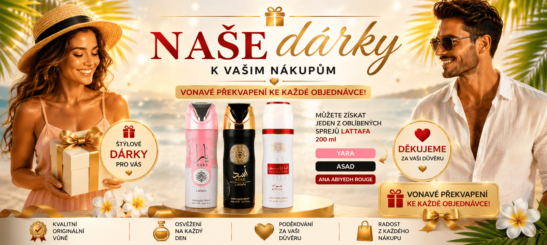 Tělové spreje | Lattafa Yara, Asad, Ana Abiyedh Rouge | Lux Parfum