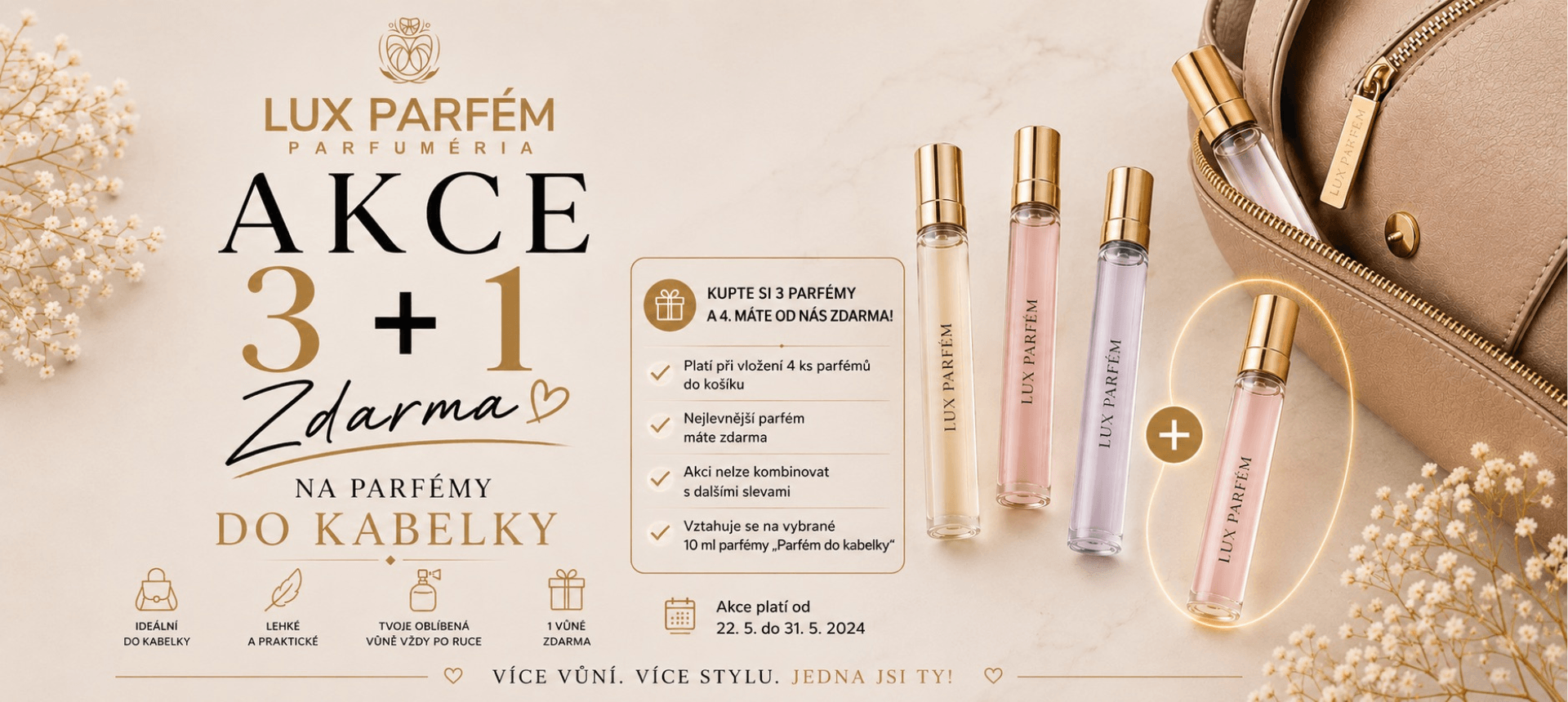 3+1 AKCE NA PARFÉMY DO KABELKY I Lux Parfum.cz