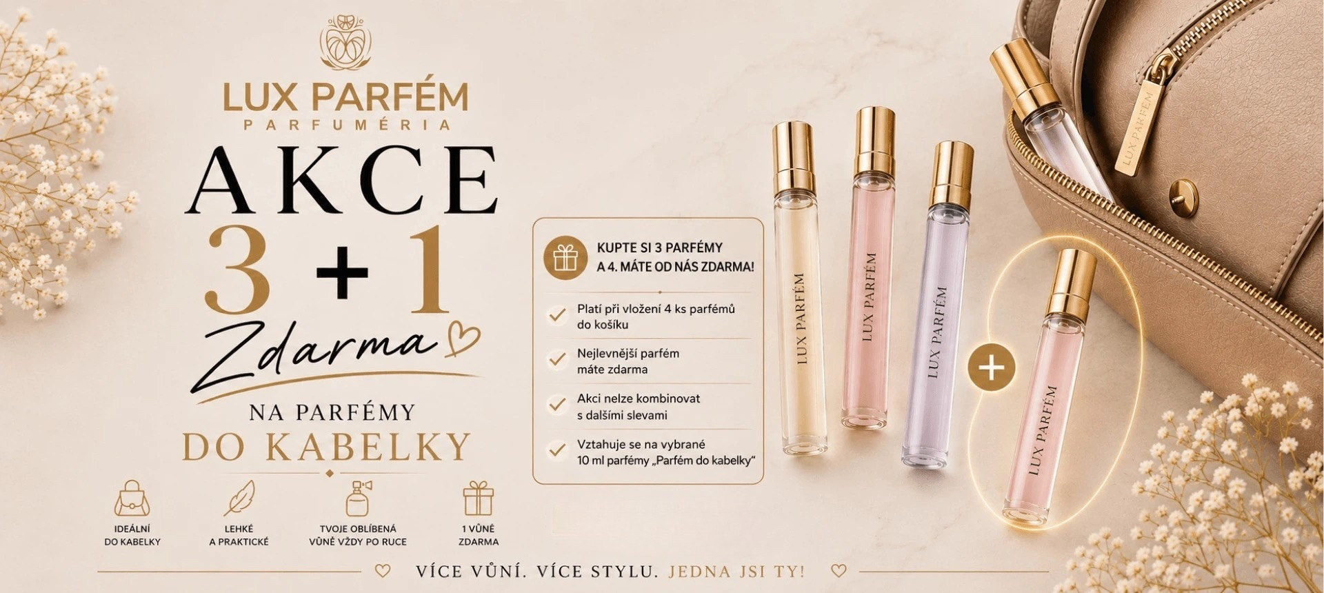 3+1 AKCE NA PARFÉMY DO KABELKY I Lux Parfum.cz