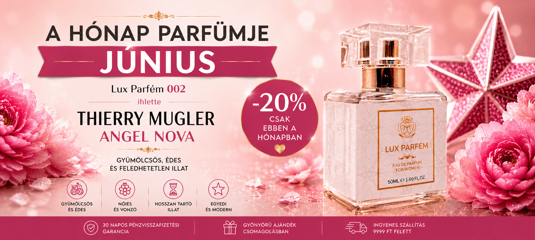 A HÓNAP ILLATA – JÚNIUS A Lux Parfum 002 egy különleges női illat, amelyet az Angel Nova inspirált.