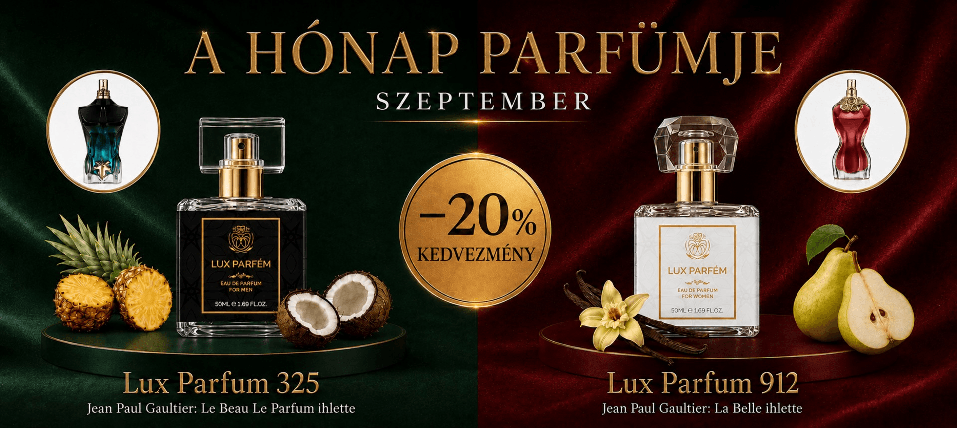 SZEPTEMBER PARFÜMJEI 20% KEDVEZMÉNNYEL! /Lux Parfumok.hu