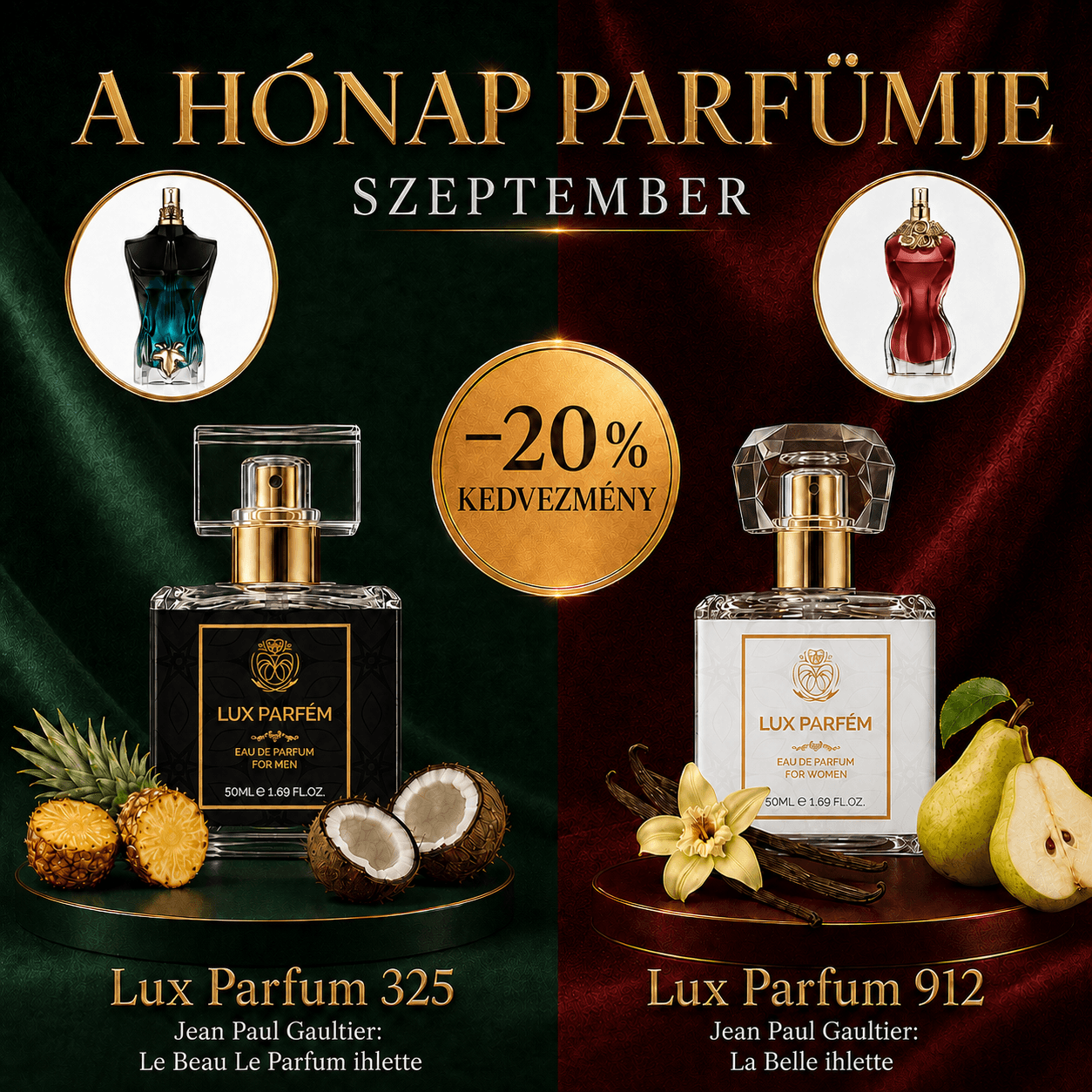 SZEPTEMBER PARFÜMJEI 20% KEDVEZMÉNNYEL! / Lux Parfumok.hu
