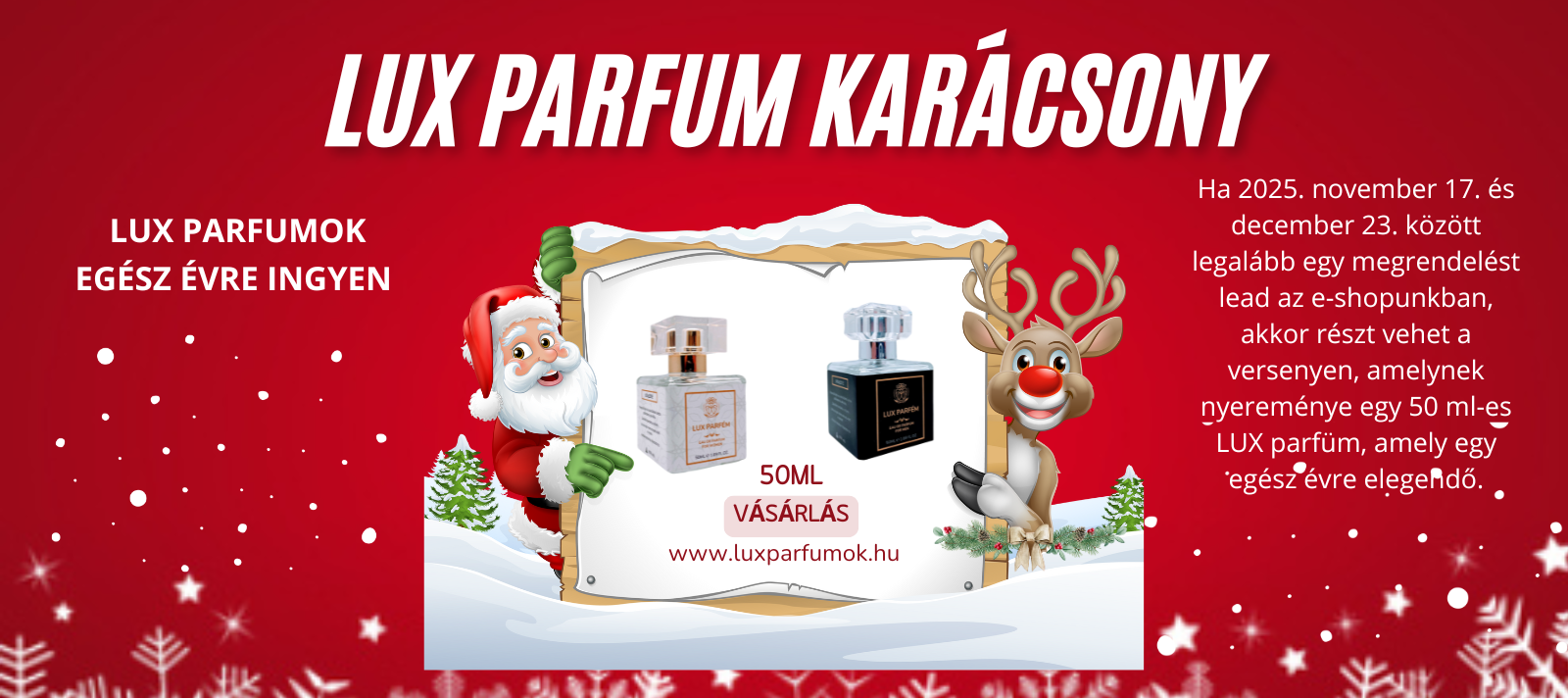 🎅🎄✨ LUX PARFÜM EGY EGÉSZ ÉVRE INGYEN! ✨🎄🎅