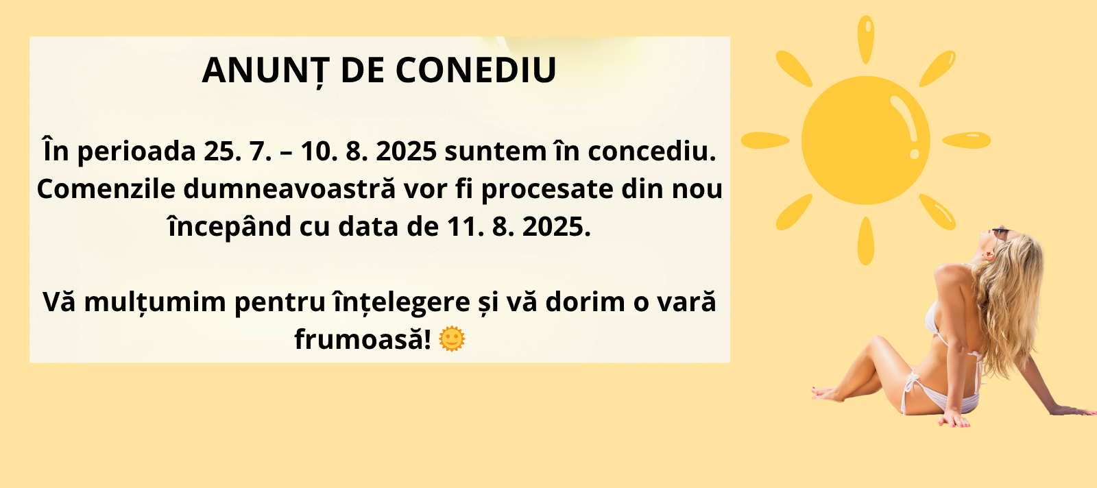 ANUNȚ DE CONEDIU