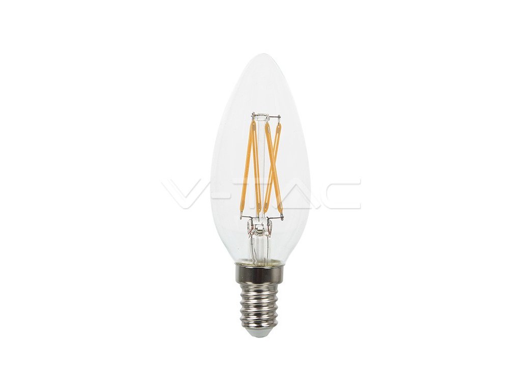 LED žárovka filament E14 4W, stmívatelná, teplá bílá