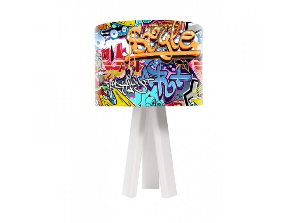 Dětská stolní lampa Graffiti, bílé nohy