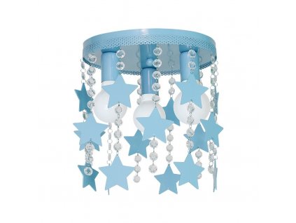 Dětské stropní svítidlo Milagro Star, modré hvězdičky