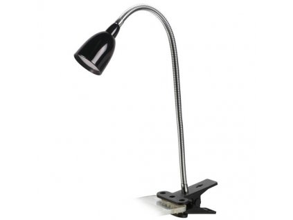 Stolní LED lampička na klip, černá, teplá bílá