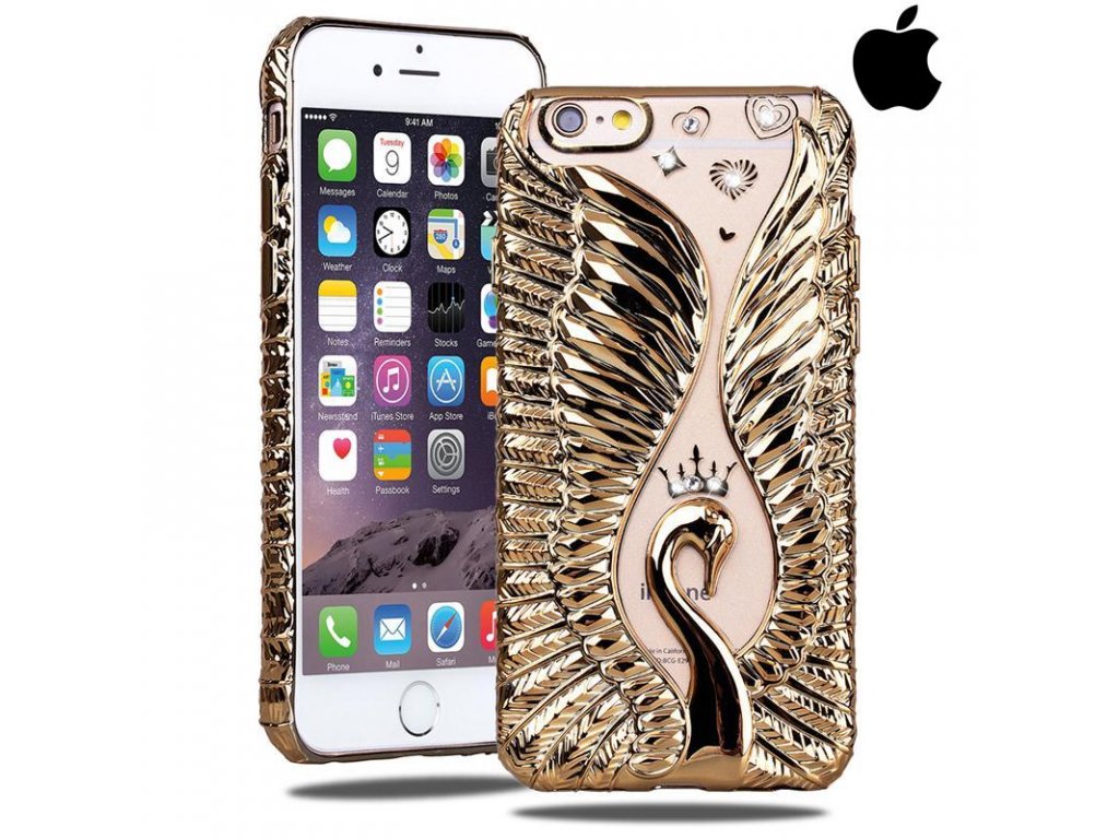 SHENGO Swan Zlatá Labuď obal, kryt na iphone Luxria 1