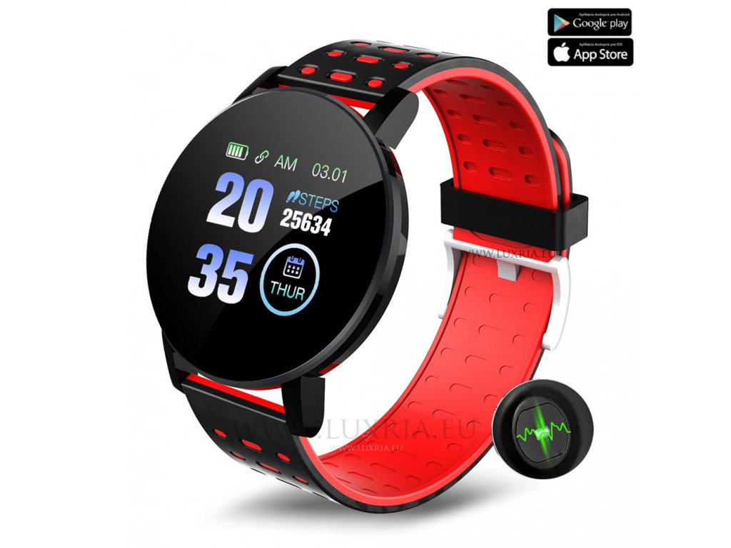 Luxria Watch 119 Plus - Červené športové smart hodinky - Luxria