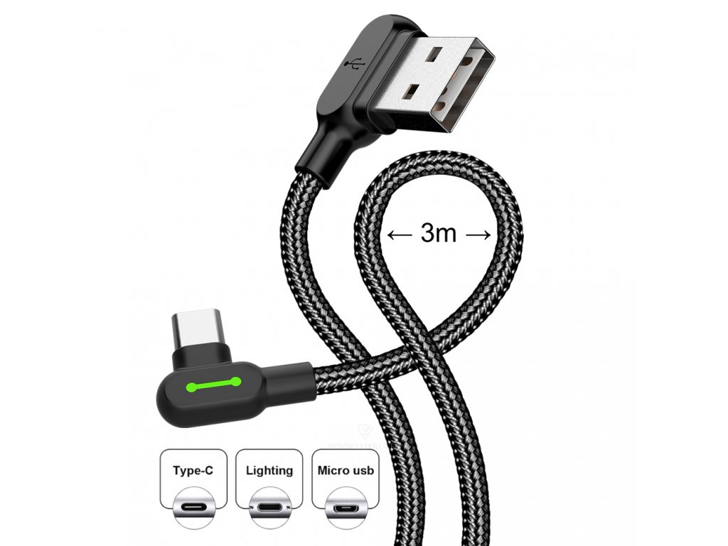 Luxria Premium Long Cable - Odolný 3A USB kábel s 3m dĺžkou - Luxria