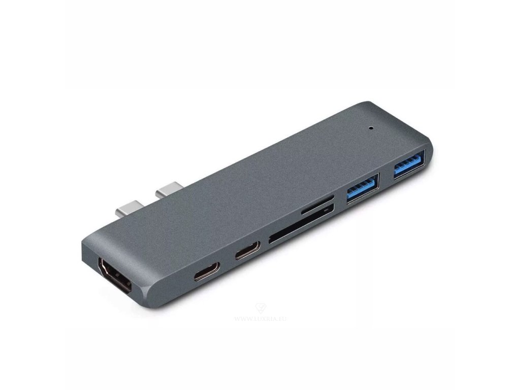 luxria hub mini 7 in 1 hlinikovy usb hub so 7 vstupmi type c 7