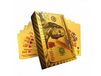Poker Hracie karty zlaté 100 Dollar (1)