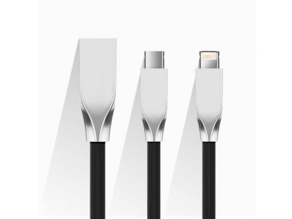 Plochý kovový USB kábel pre iphone a android (1)